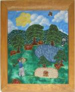 Hand stitched Dad playing Golf on a Golf Course Tapestry