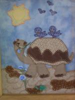 Hand stitched Tortoise at play tapestry
