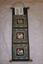 lett-06 Fabrics Letter Holder Applique Elephants on Pockets Gray
