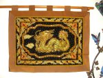 Copper1072 Gorgeous Golden Dragon on Black Velvet Rectangular Kalaga