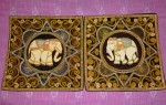 shams-02 Elephants two pillow shams black-velvet kalaga style