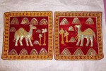 shams-07 camals sequins desert theme two pillow shams red-velvet kalaga style