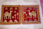 shams-09 camals sequins desert theme two pillow shams red-velvet kalaga style