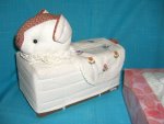 T-pig-brn-15 Stuffed Pig Head White-Brown Tissue Box Cover