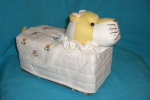 T-tiger-16 Stuffed Tiger Head White-yellow Tissue Box Cover