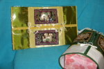 Tbox01 green and light yellow with small elephants appliquéd