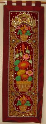 Flowers on red velvet Vertical Kalaga